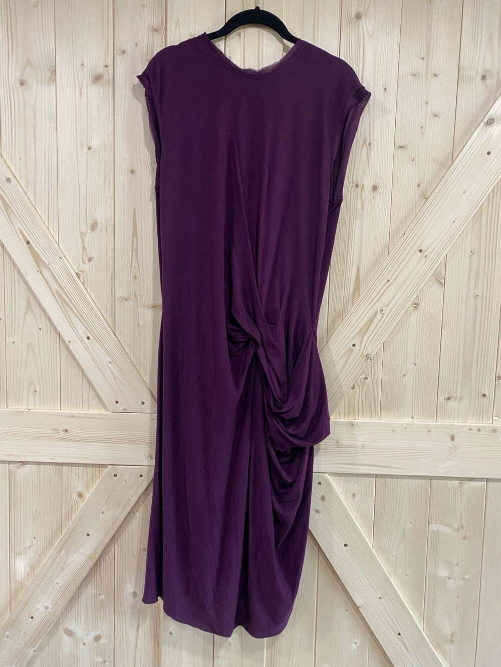 Lanvin Paris Purple Vintage Knot-Detailed Midi Dress in medium